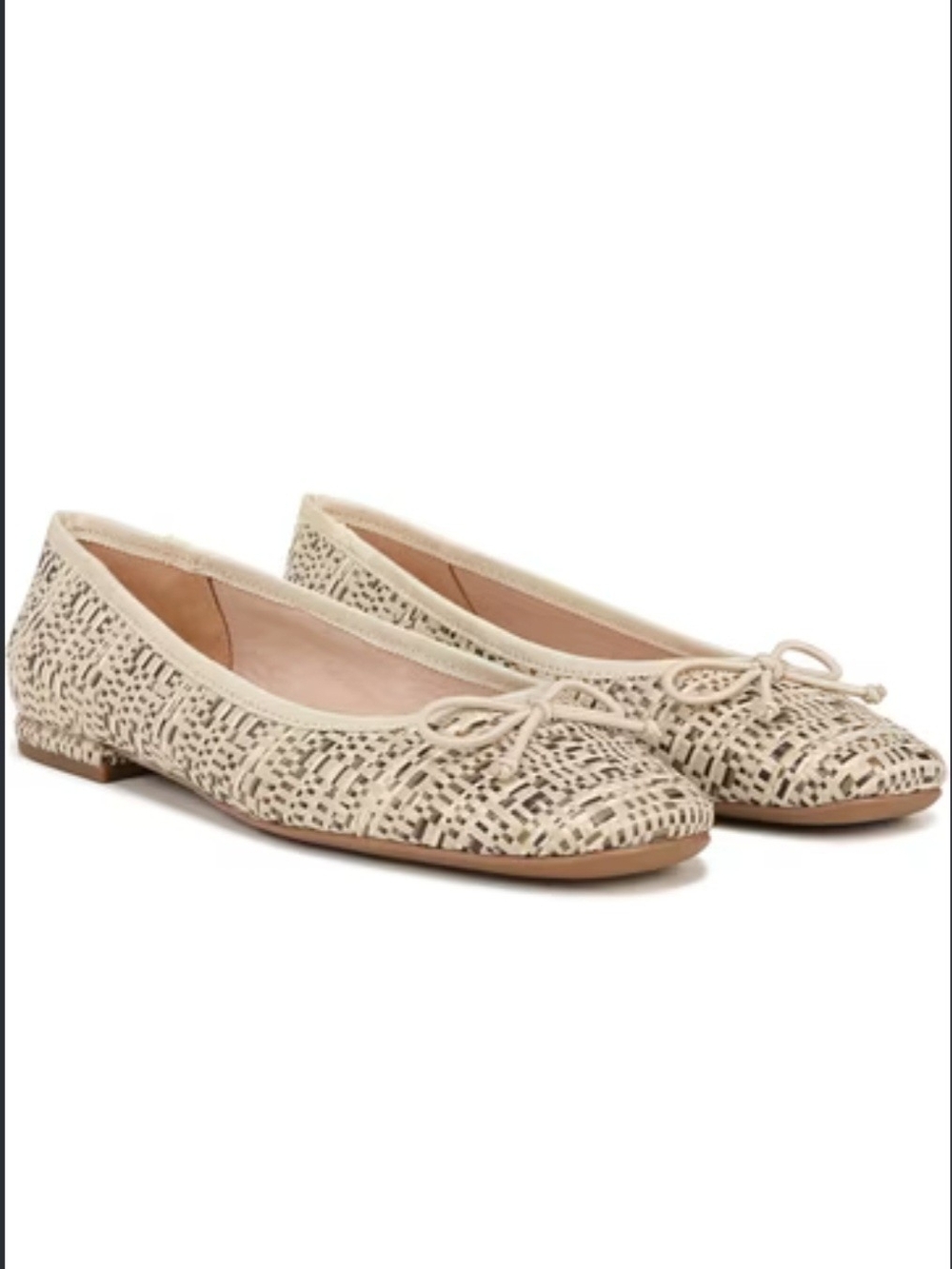 Franco Sarto Women's Abigail Ballet Flat Multi Beige Tweed Fabric